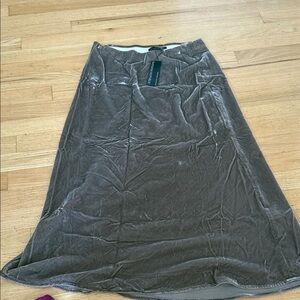 Banana Republic Velvet A-Line Skirt in Taupe Gray